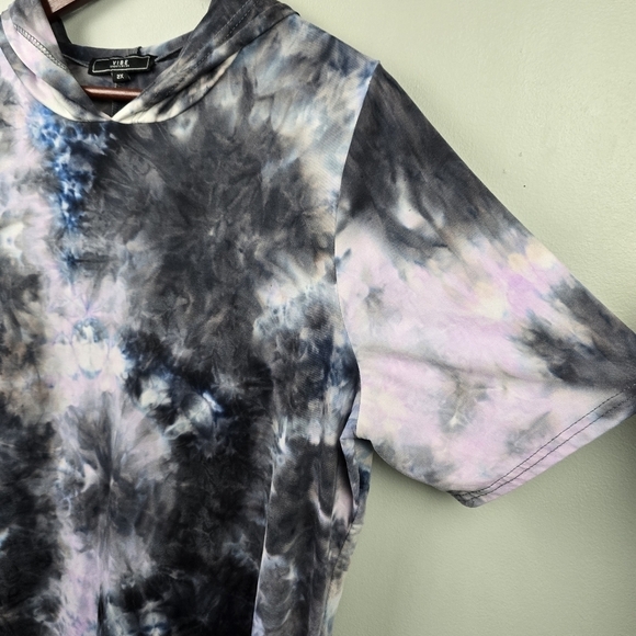 VIBE‎ Sportswear Soft Tie Dye Maxi Dress Hooded Multi-colored Womens Plus Sz 2X - Picture 3 of 16